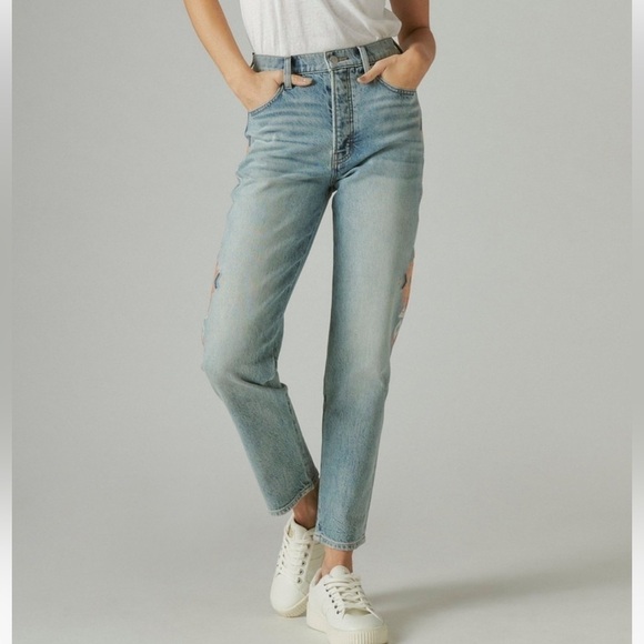 LUCKY BRAND Drew Mom Jean Embroidered Boho Aztec Size 24 A 00 - Picture 16 of 16